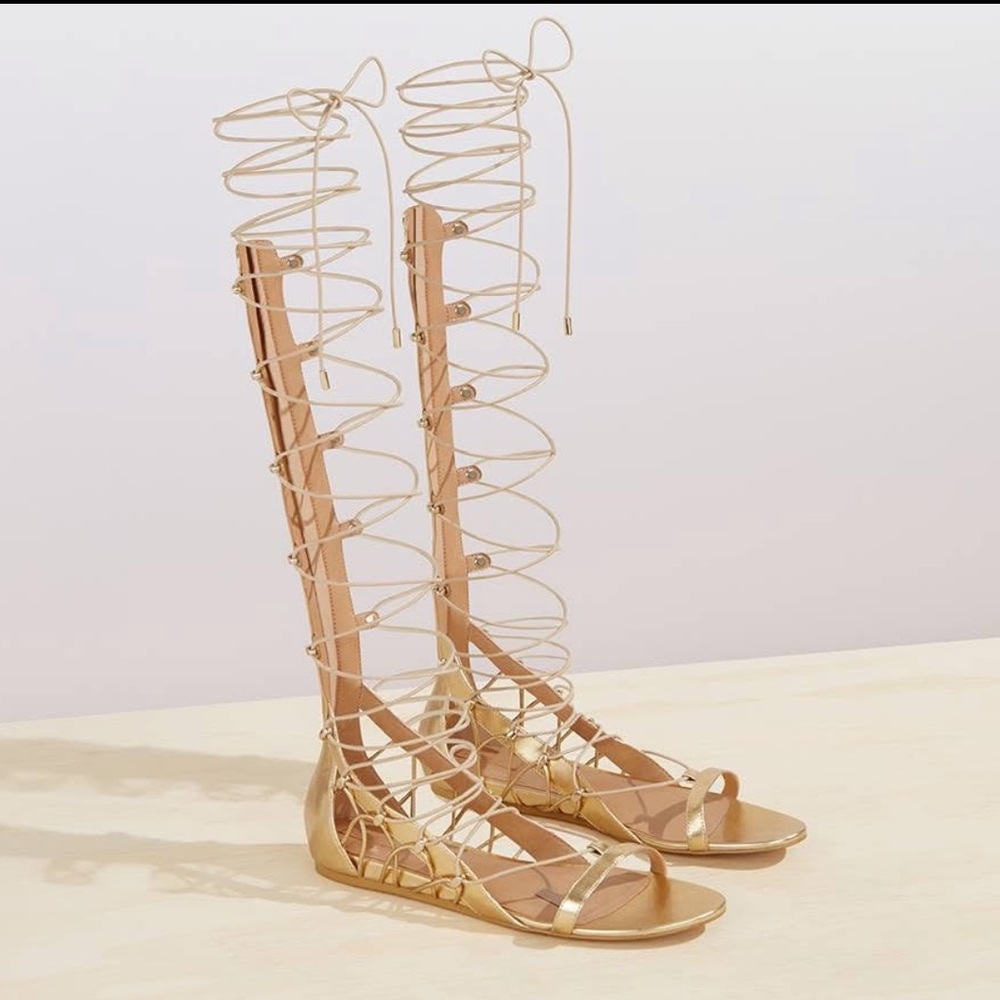 Aldo Gold Lace Up Gladiator Sandals